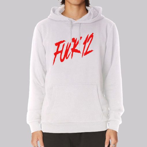 Red Logo Writing fuck12 Hoodie