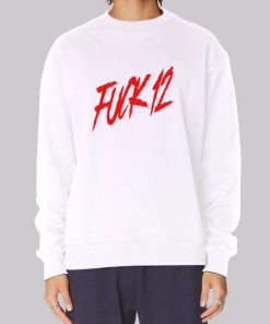 Red Logo Writing fuck12 Hoodie