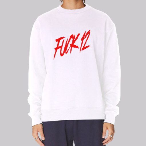 Red Logo Writing fuck12 Hoodie