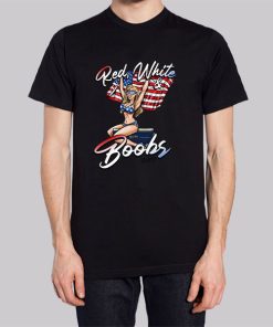 Red White and Boobs Sexy Girl Hoodie 2 Red White and Boobs Sexy Girl Hoodie 3