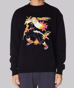 Rengoku Flame Art Demon Slayer Hoodie