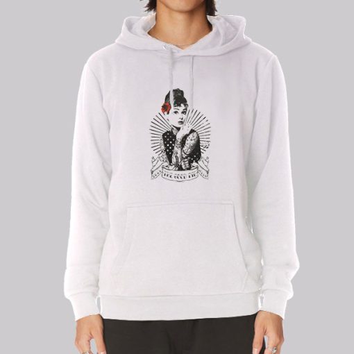 Rockabilly Audrey Hepburn Smoking Hoodie