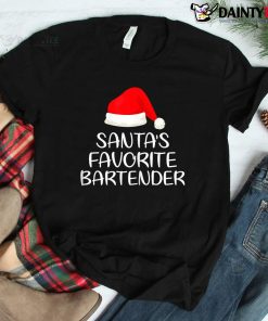 Santa’s Favorite Bartender Matching Family Funny Christmas Shirt