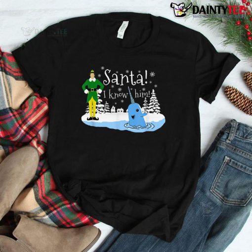 Santa Best Buddies Winter Narwhal Christmas Elf Shirt