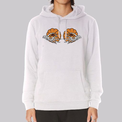 Skeleton Hand Pumpkin Boobs Hoodie