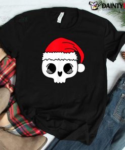 Skeleton Skull Scary Santa Rock N Roll Christmas Shirt