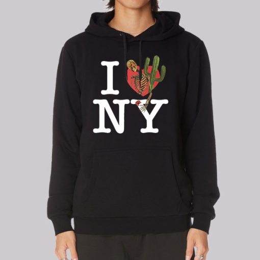 Skull Cactus I Love Ny Hoodie