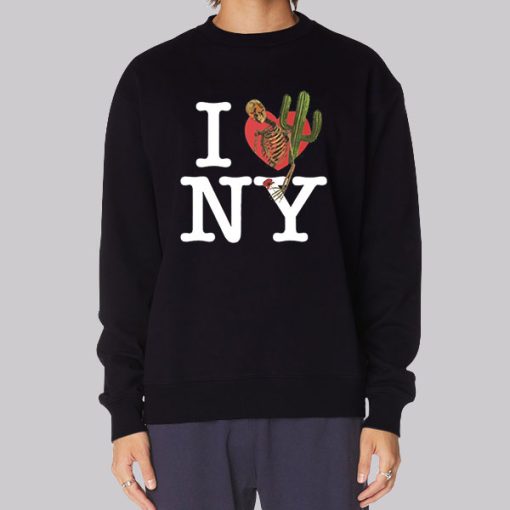 Skull Cactus I Love Ny Hoodie