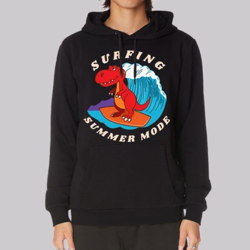 Surfing Summer Mode Chibi T Rex Hoodie