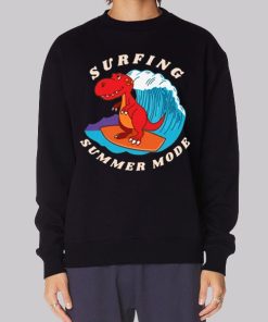 Surfing Summer Mode Chibi T Rex Hoodie