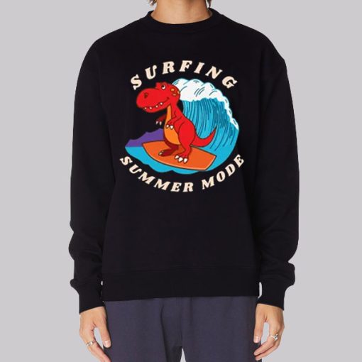 Surfing Summer Mode Chibi T Rex Hoodie