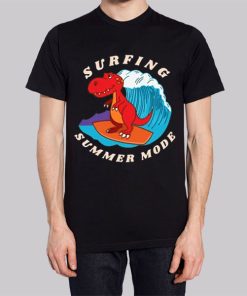 Surfing Summer Mode Chibi T Rex Hoodie 3