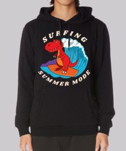 Surfing Summer Mode Chibi T Rex Hoodie 4