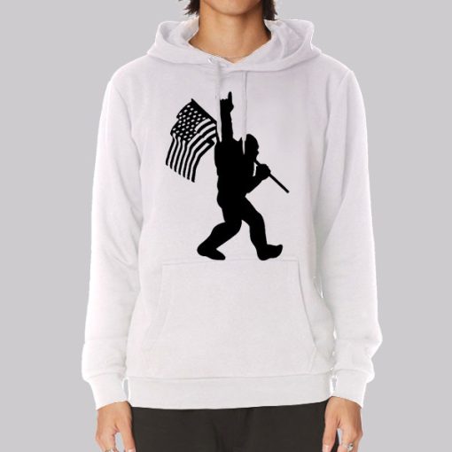 Swag Sign Bigfoot American Flag Hoodie