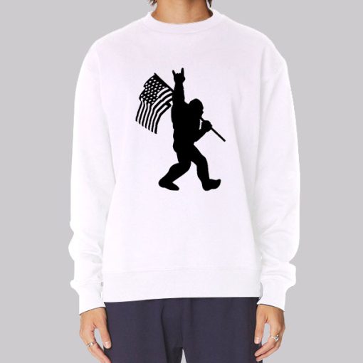 Swag Sign Bigfoot American Flag Hoodie