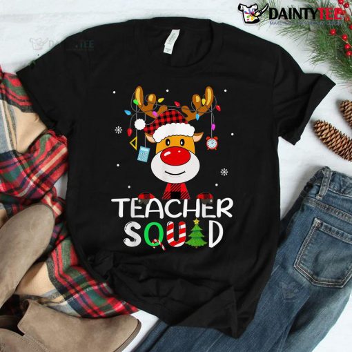 Teacher Christmas Teachers Squad Reindeer Shirt