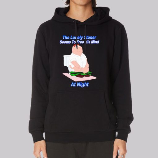 The Lonely Stoner Seems to Free His Mind at Night Meme Hoodie