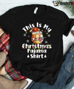 This Is My Christmas Pajama Xmas Lights Holiday Owl Shirt
