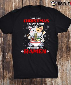 This Is My Gifts Woman Christmas Pajama Cat Eating Ramen Shirt