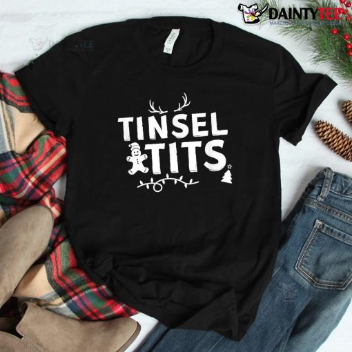 Tinsel Tits And Jingle Balls Funny Matching Christmas Couple Shirt