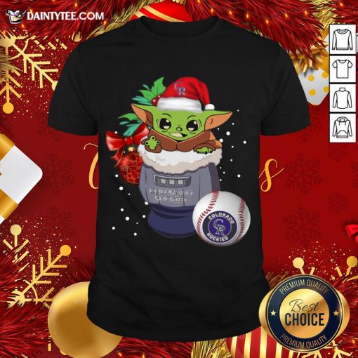 Top Colorado Rockies Christmas Baby Yoda Star Wars Funny Happy MLB T-Shirt