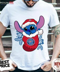 Top Oklahoma City Thunder Christmas Stitch In The Sock Funny Disney NBA Shirt