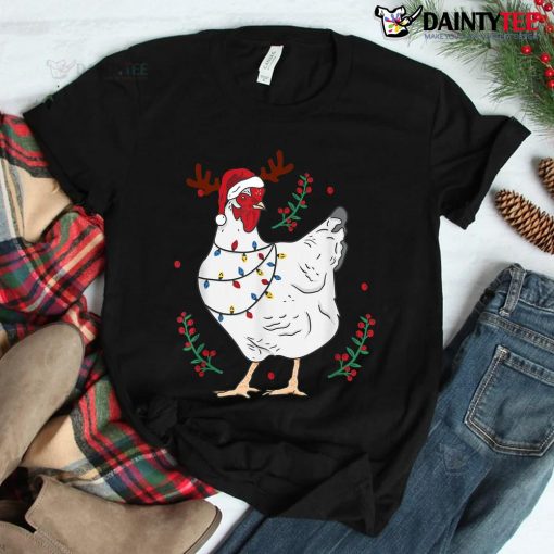 Ugly Chicken Christmas Lights Pajamas Shirt