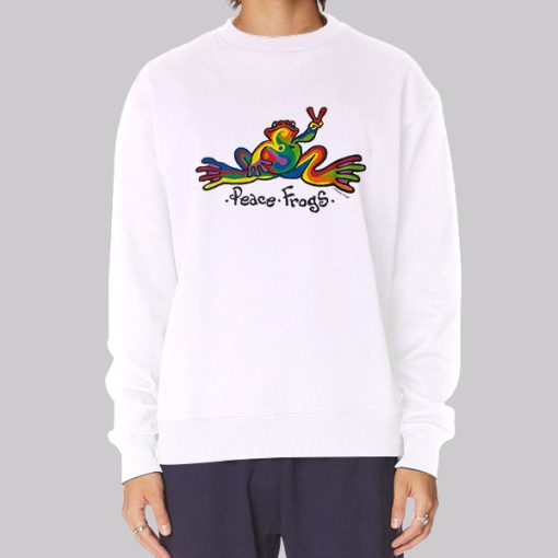 Vintage Art Peace Frogs Hoodie