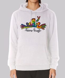 Vintage Art Peace Frogs Hoodie 3 Vintage Art Peace Frogs Hoodie 4