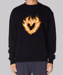 Vintage Flame Heart on Fire Hoodie