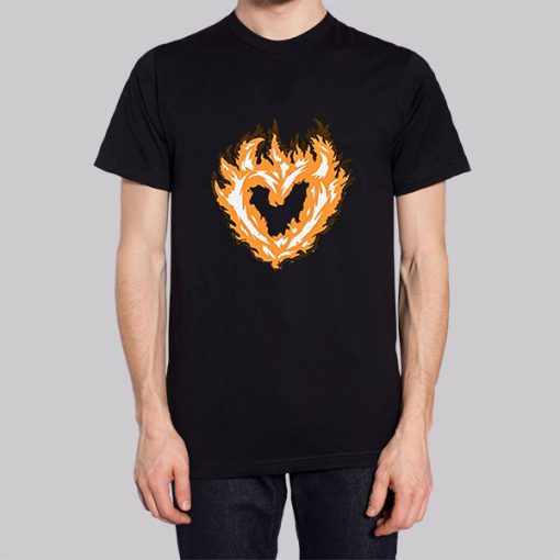 Vintage Flame Heart on Fire Hoodie