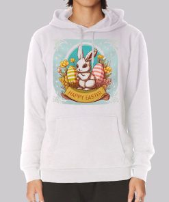 Vintage Floral Bunny Happy Easter Hoodie Vintage Floral Bunny Happy Easter Hoodie