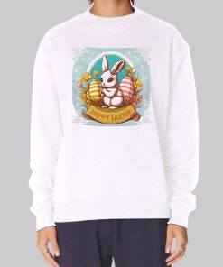 Vintage Floral Bunny Happy Easter Hoodie