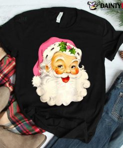 Vintage Pink Santa Claus Pink Christmas Pink Pajamas Xmas Shirt