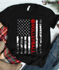 Volleyball Vintage Usa American Flag Shirt