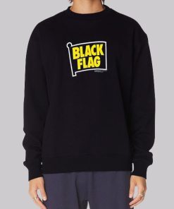 Yellow Text Black Flag Hoodie