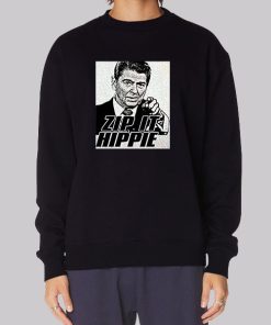 Zip It Hated Ronald Reagan Hippie Hoodie