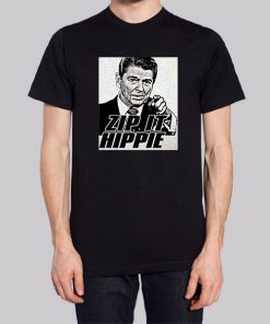 Zip It Hated Ronald Reagan Hippie Hoodie 3