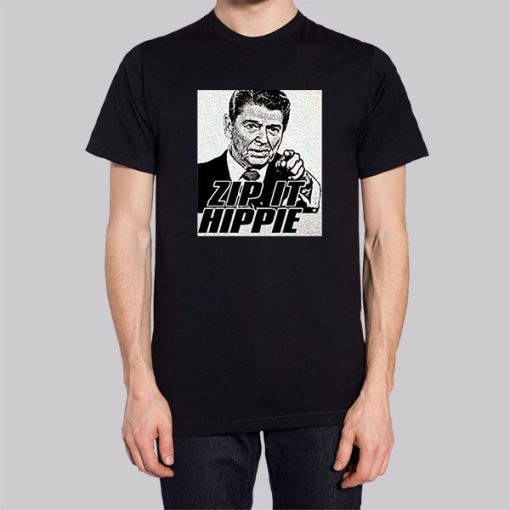 Zip It Hated Ronald Reagan Hippie Hoodie