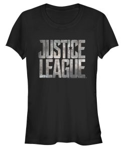 Junior’s Zack Snyder Justice League Stacked Stone Logo T-Shirt