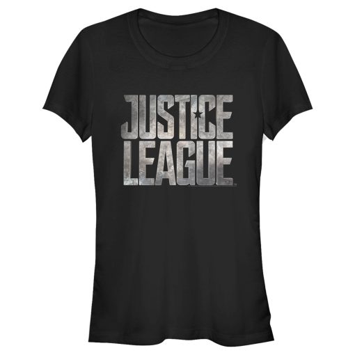 Junior’s Zack Snyder Justice League Stacked Stone Logo T-Shirt