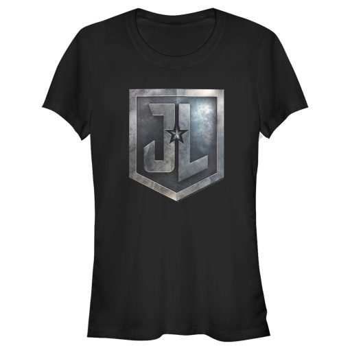 Junior’s Zack Snyder Justice League Stone Shield Logo T-Shirt