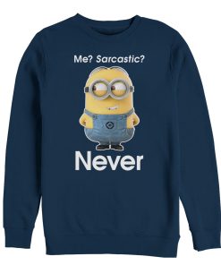 Men’s Despicable Me Minion Never Sarcastic Sweatshirt