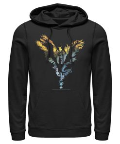 Men’s Harry Potter Dragon Flame Silhouette Pull Over Hoodie