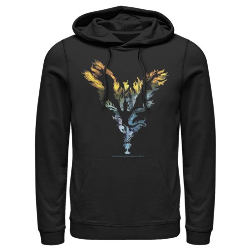 Men’s Harry Potter Dragon Flame Silhouette Pull Over Hoodie