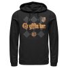 Men’s Harry Potter Gryffindor Argyle Print Pull Over Hoodie