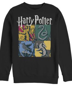 Men’s Harry Potter Hogwarts Houses Vintage Collage Sweatshirt