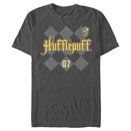 Men’s Harry Potter Hufflepuff Argyle Print T-Shirt