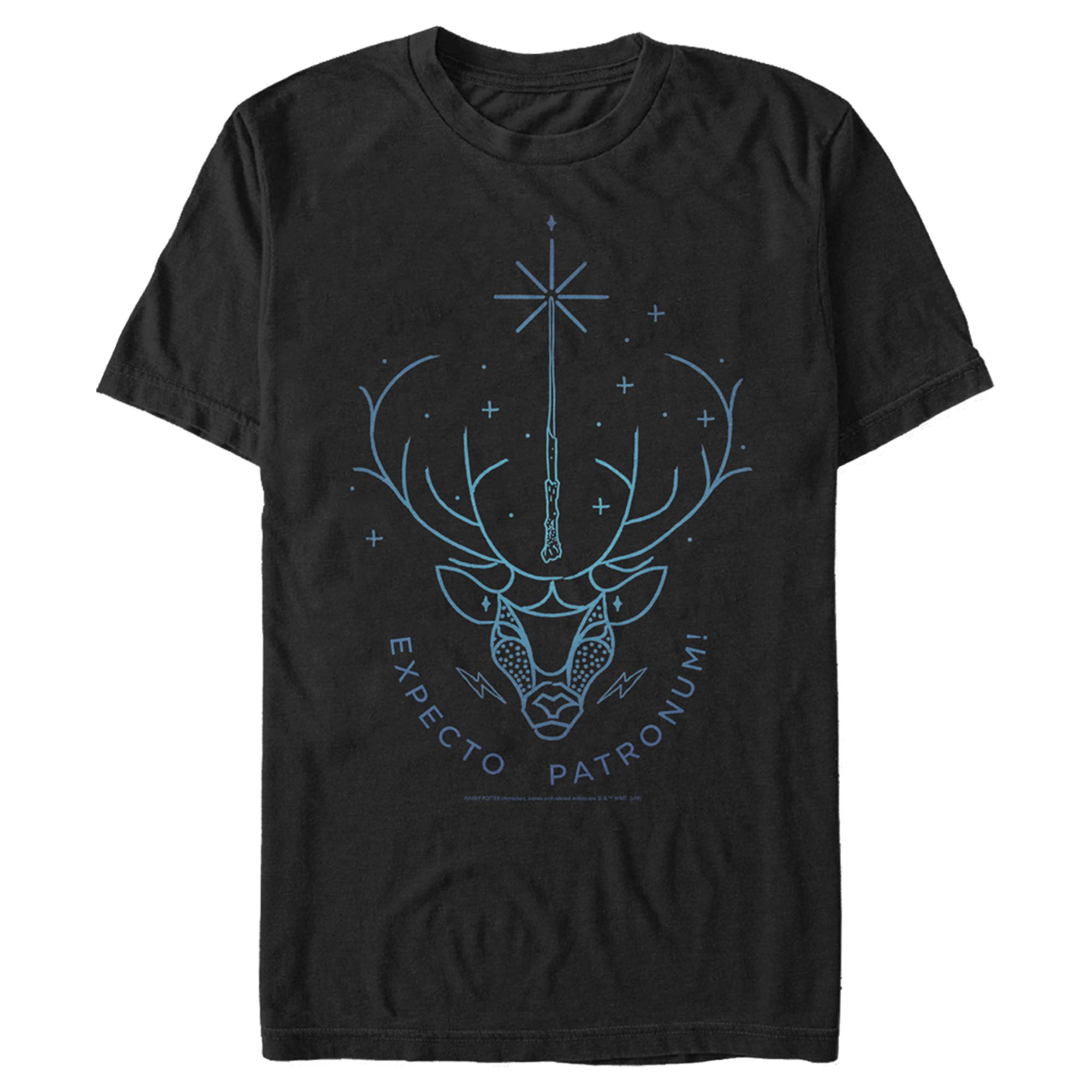 Men's Harry Potter Stag Patronus Line Art T-Shirt Men's Harry Potter Stag Patronus Line Art T-Shirt