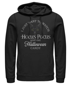 Men’s Hocus Pocus Just Want to Eat Halloween Candy Pull Over Hoodie